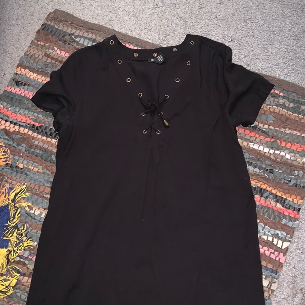 cute black dress with gold detail